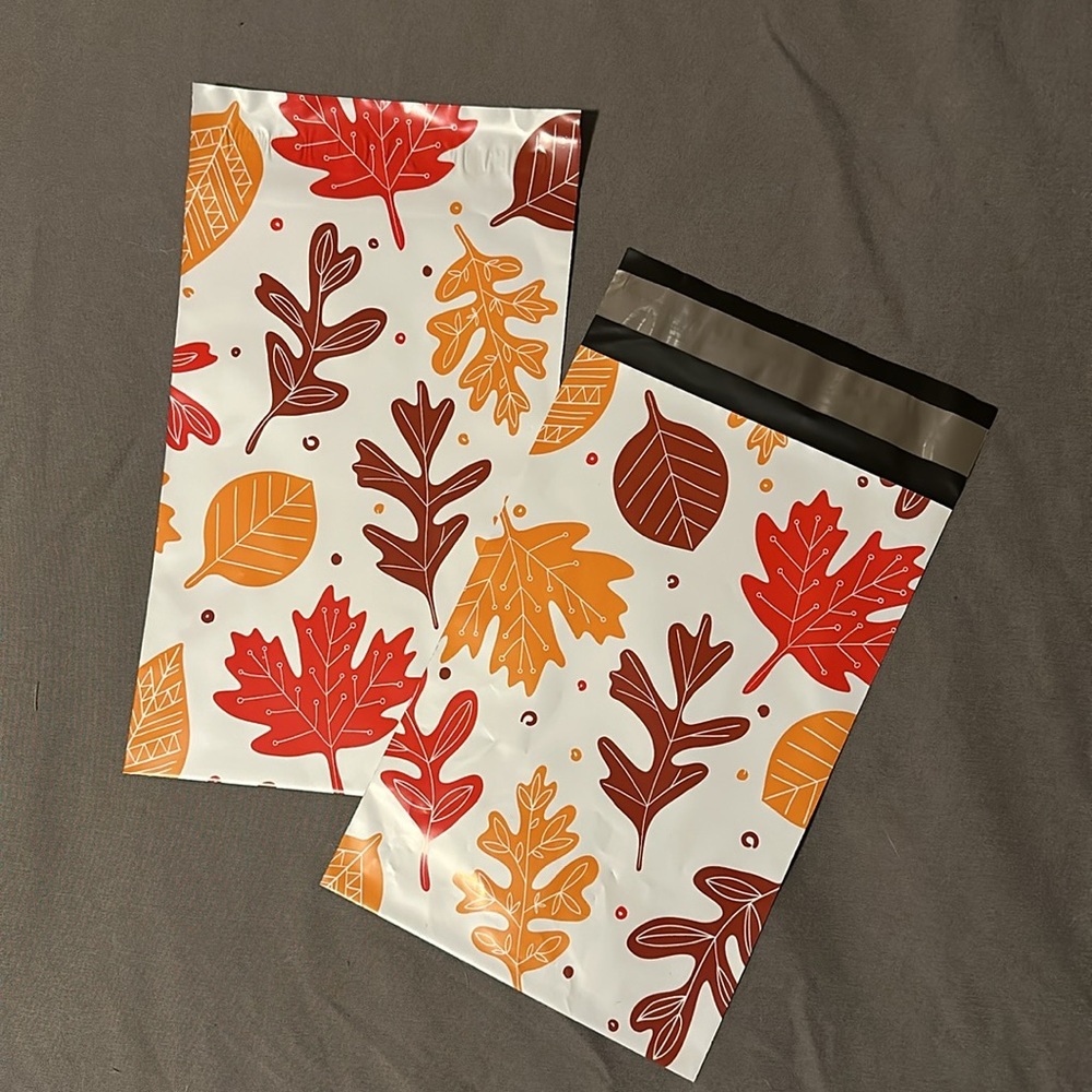20 count 6x9 Fall poly mailers bundle - plus mystery thank you cards & stickers